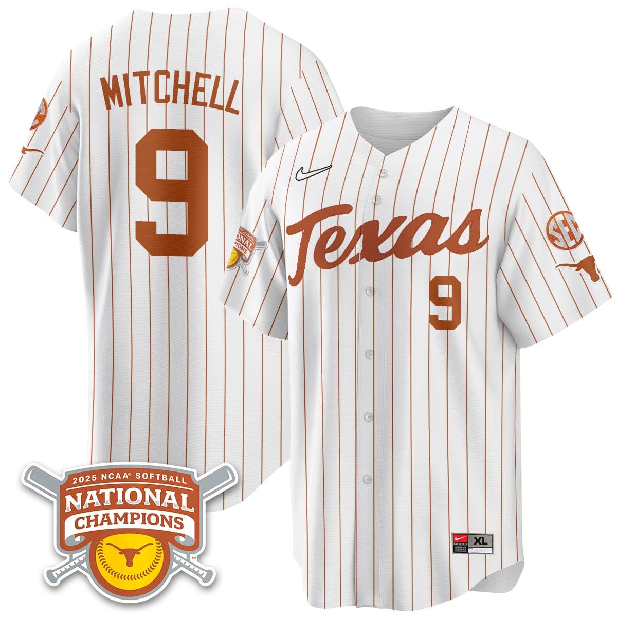 Texas Longhorns Softball 2025 World Series Champions Limited Jersey - All Stitched - Image 29