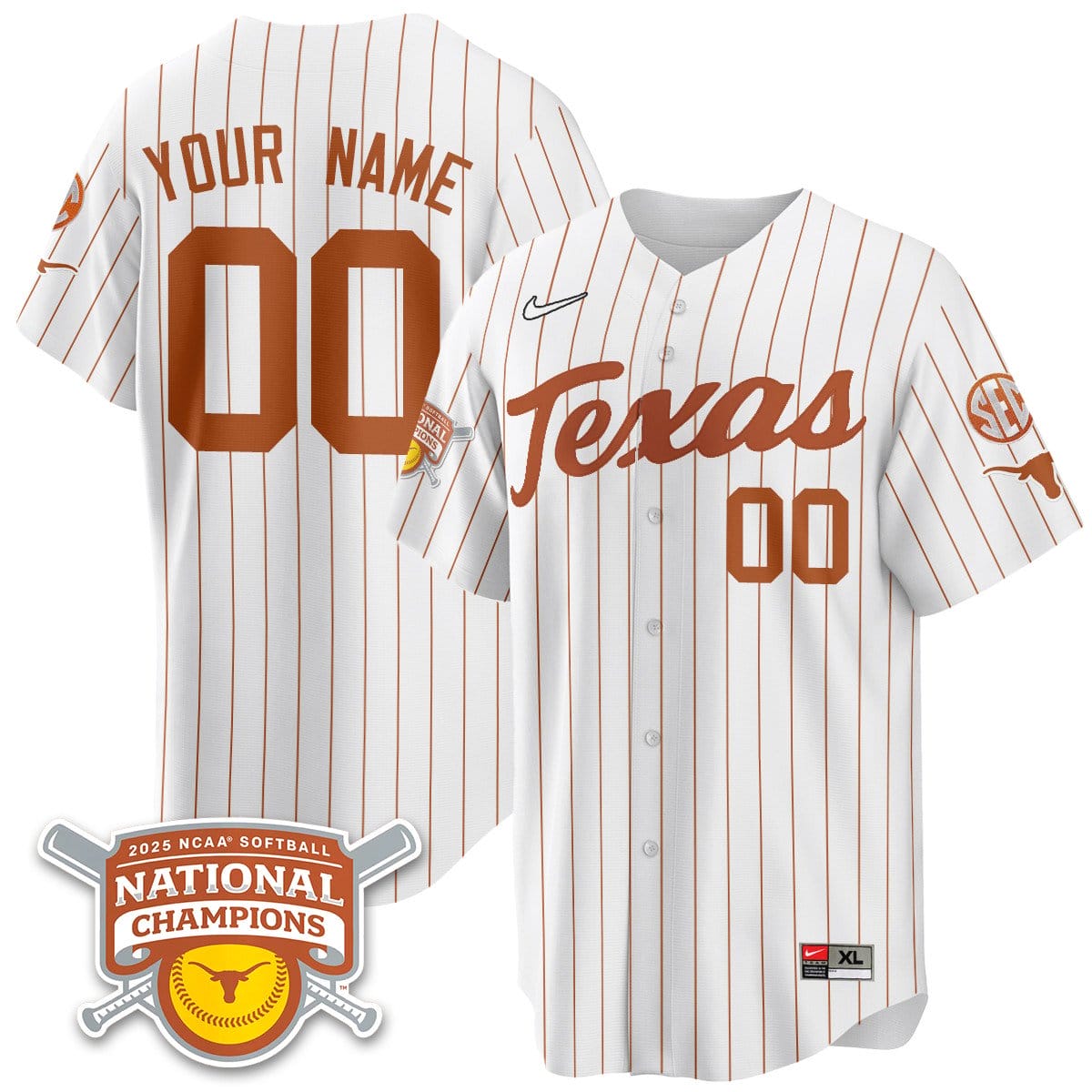 Texas Longhorns Softball 2025 World Series Champions Limited Jersey - All Stitched - Image 33