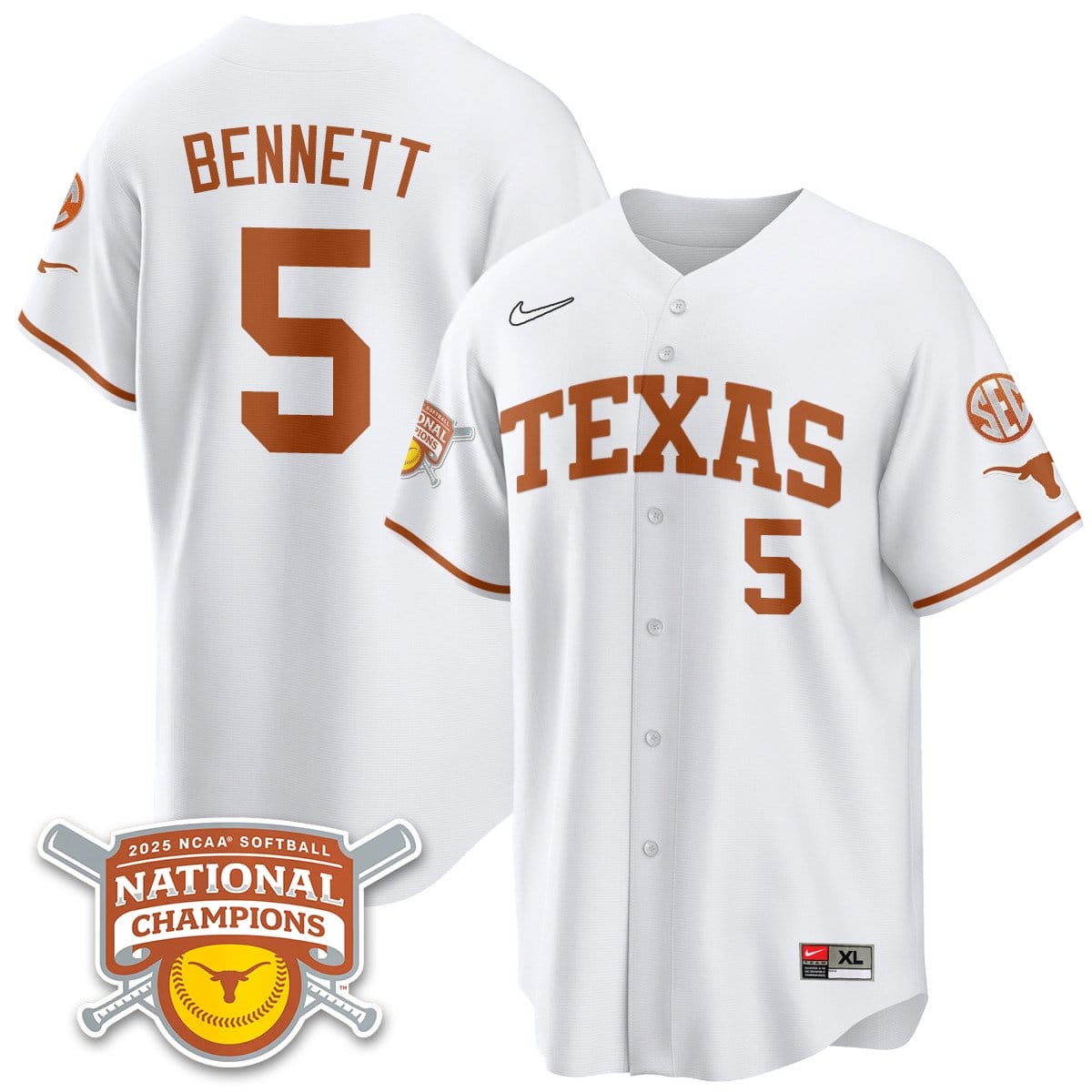 Texas Longhorns Softball 2025 World Series Champions Limited Jersey - All Stitched - Image 36