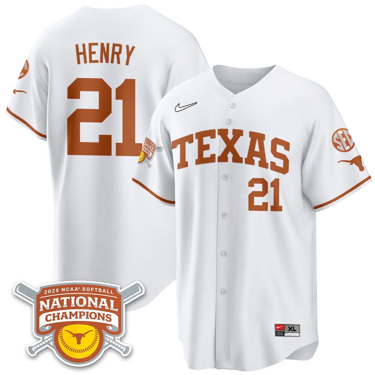 Texas Longhorns Softball 2025 World Series Champions Limited Jersey - All Stitched - Image 38