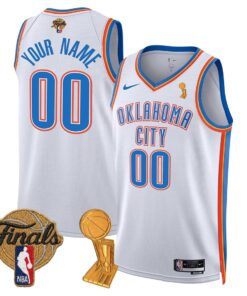 Custom Gender/Name OKC Thunder 24/25 Jersey - Trophy + Final Patch - All Stitched