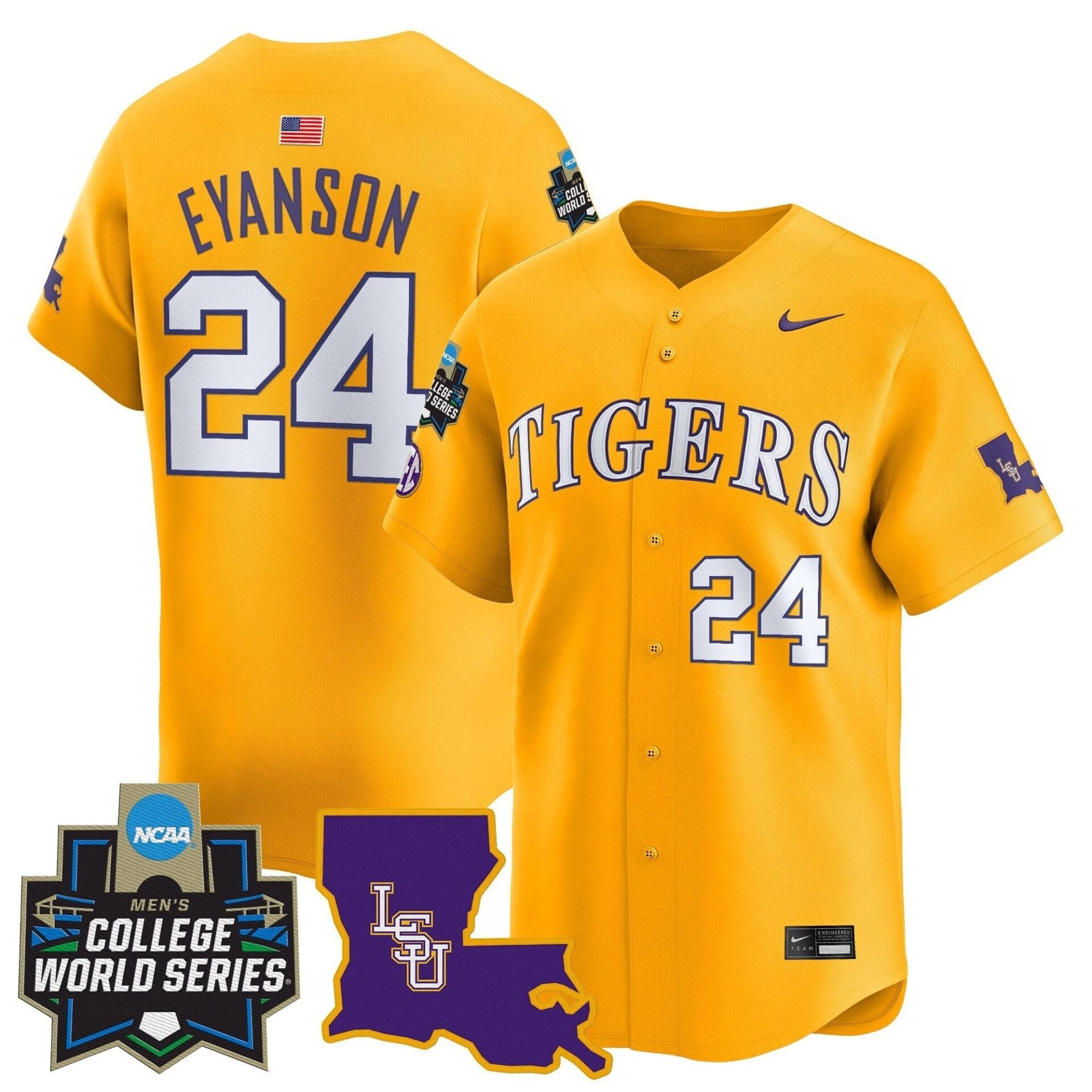 LSU Tigers 2025 World Series Vapor Premier Limited Jersey - All Stitched - Image 13