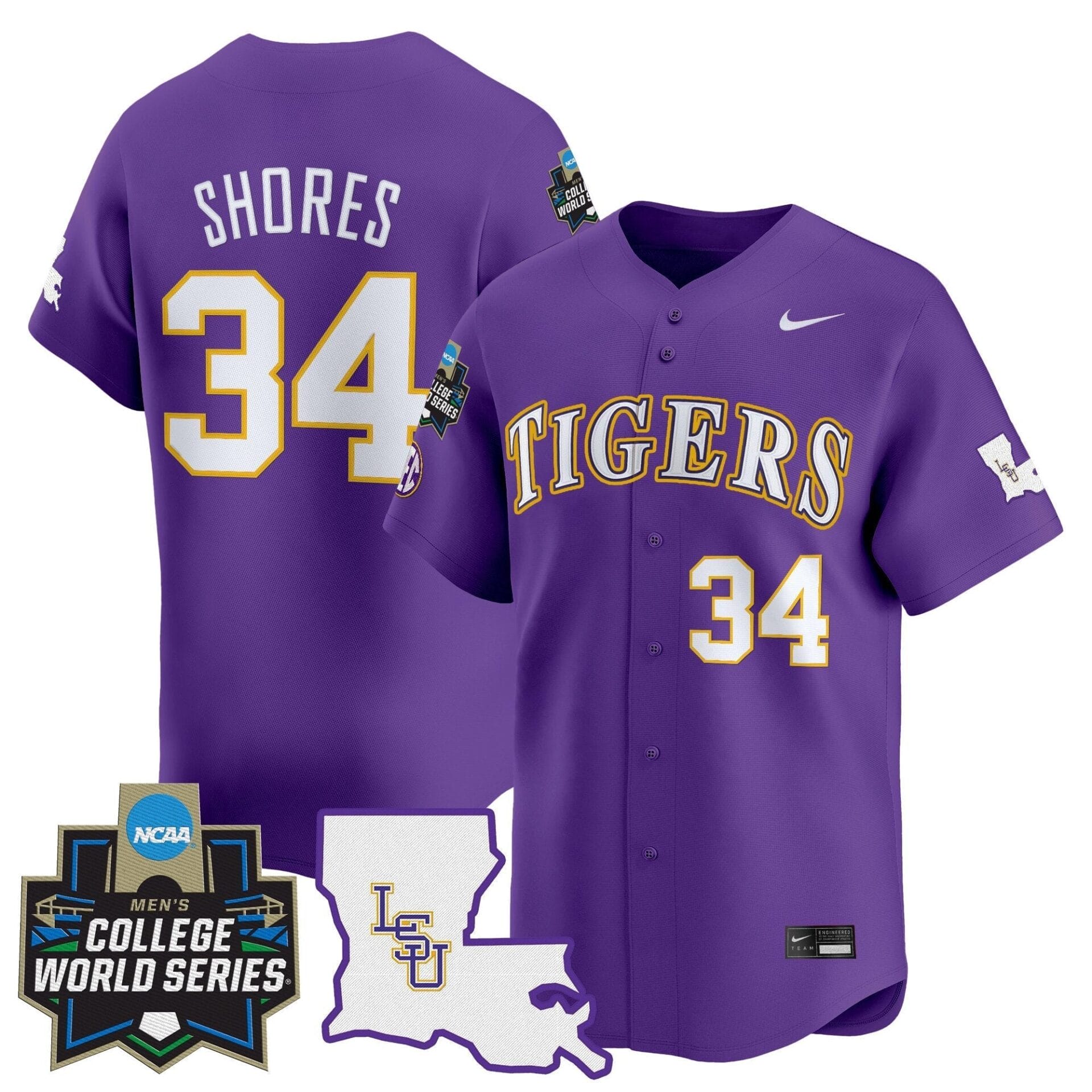 LSU Tigers 2025 World Series Vapor Premier Limited Jersey - All Stitched - Image 5