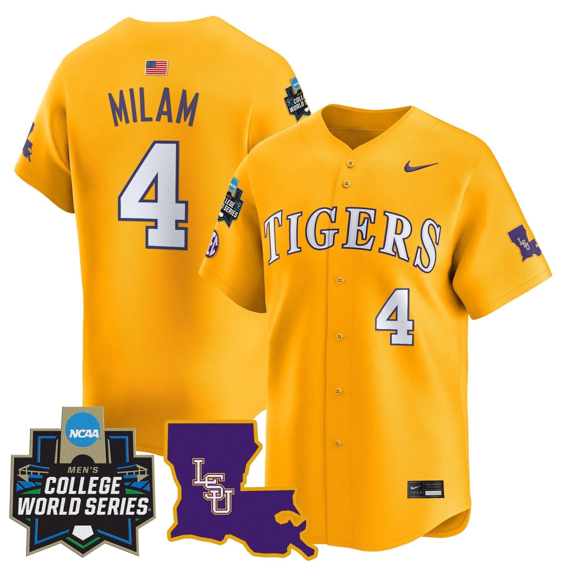 LSU Tigers 2025 World Series Vapor Premier Limited Jersey - All Stitched - Image 16