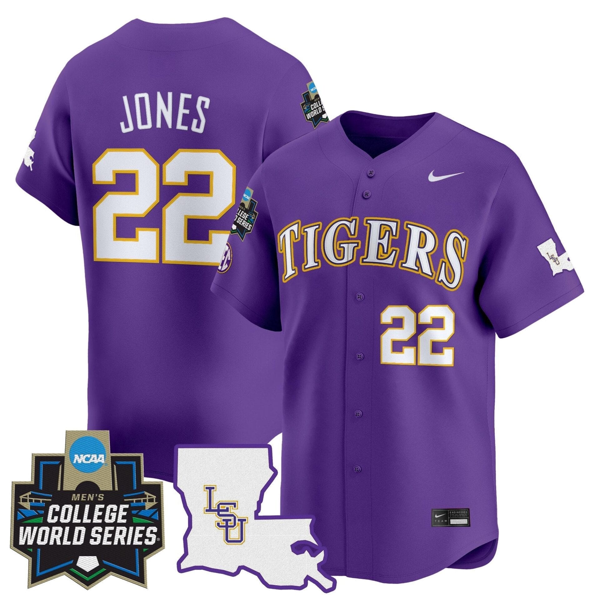 LSU Tigers 2025 World Series Vapor Premier Limited Jersey - All Stitched - Image 6