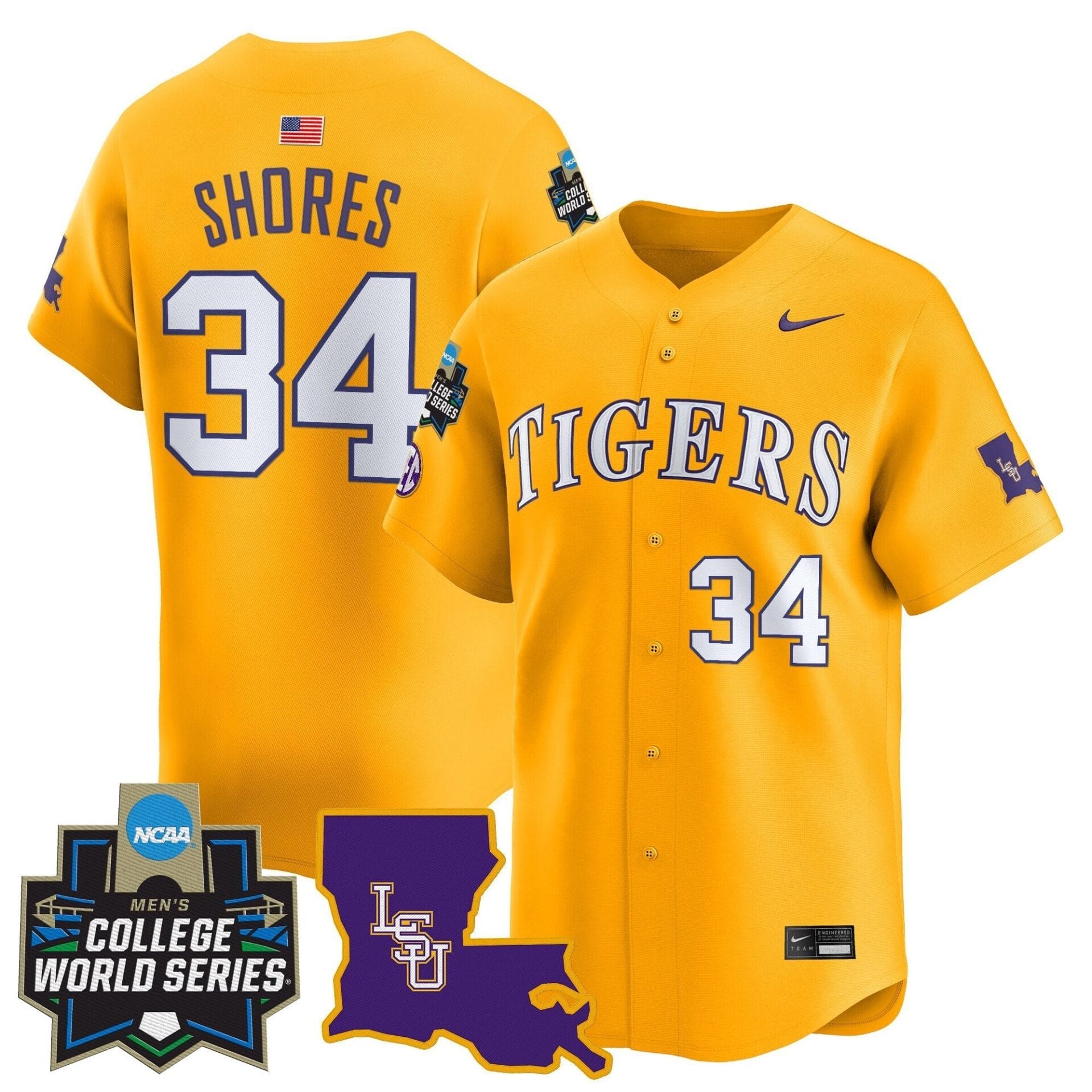 LSU Tigers 2025 World Series Vapor Premier Limited Jersey - All Stitched - Image 14