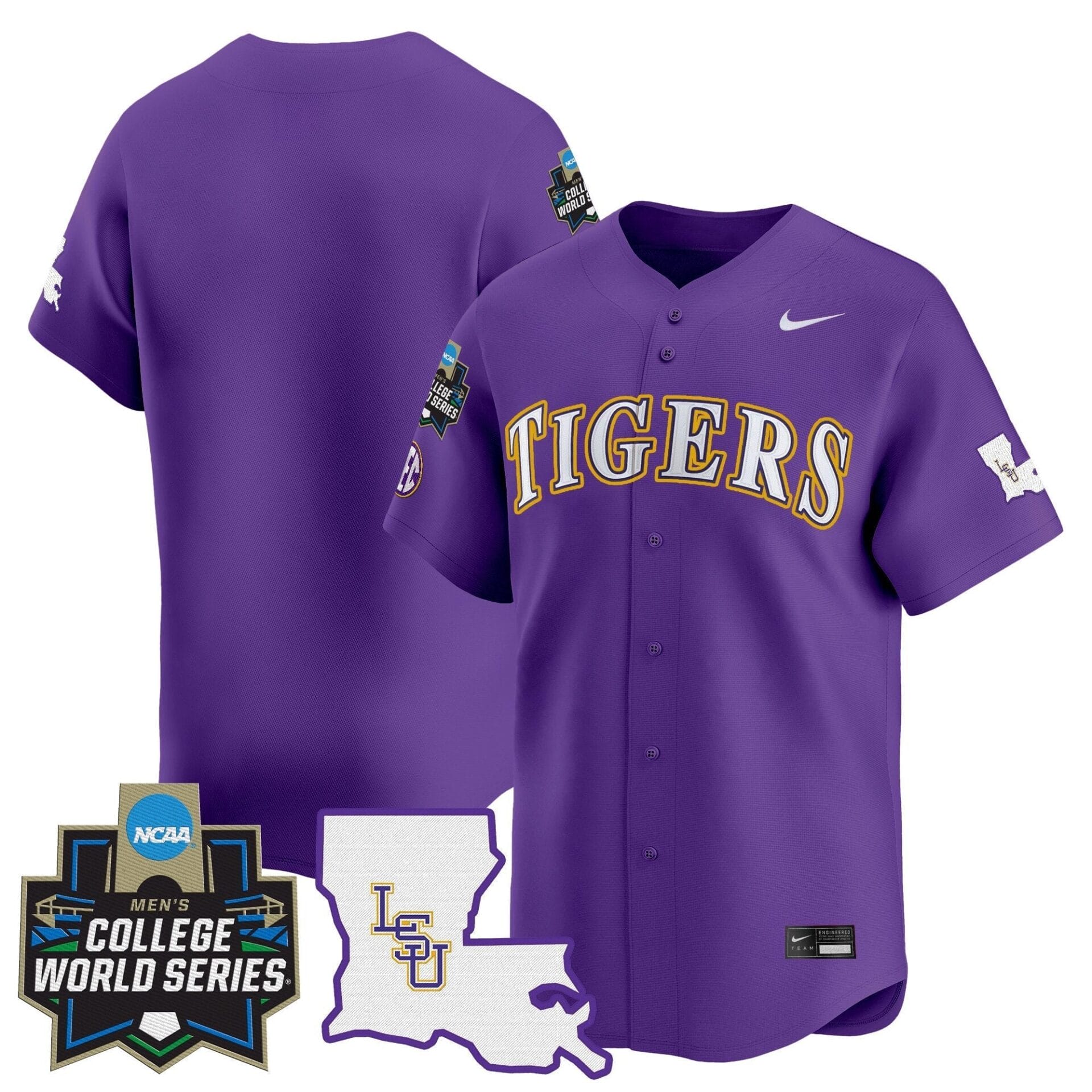LSU Tigers 2025 World Series Vapor Premier Limited Jersey - All Stitched - Image 9