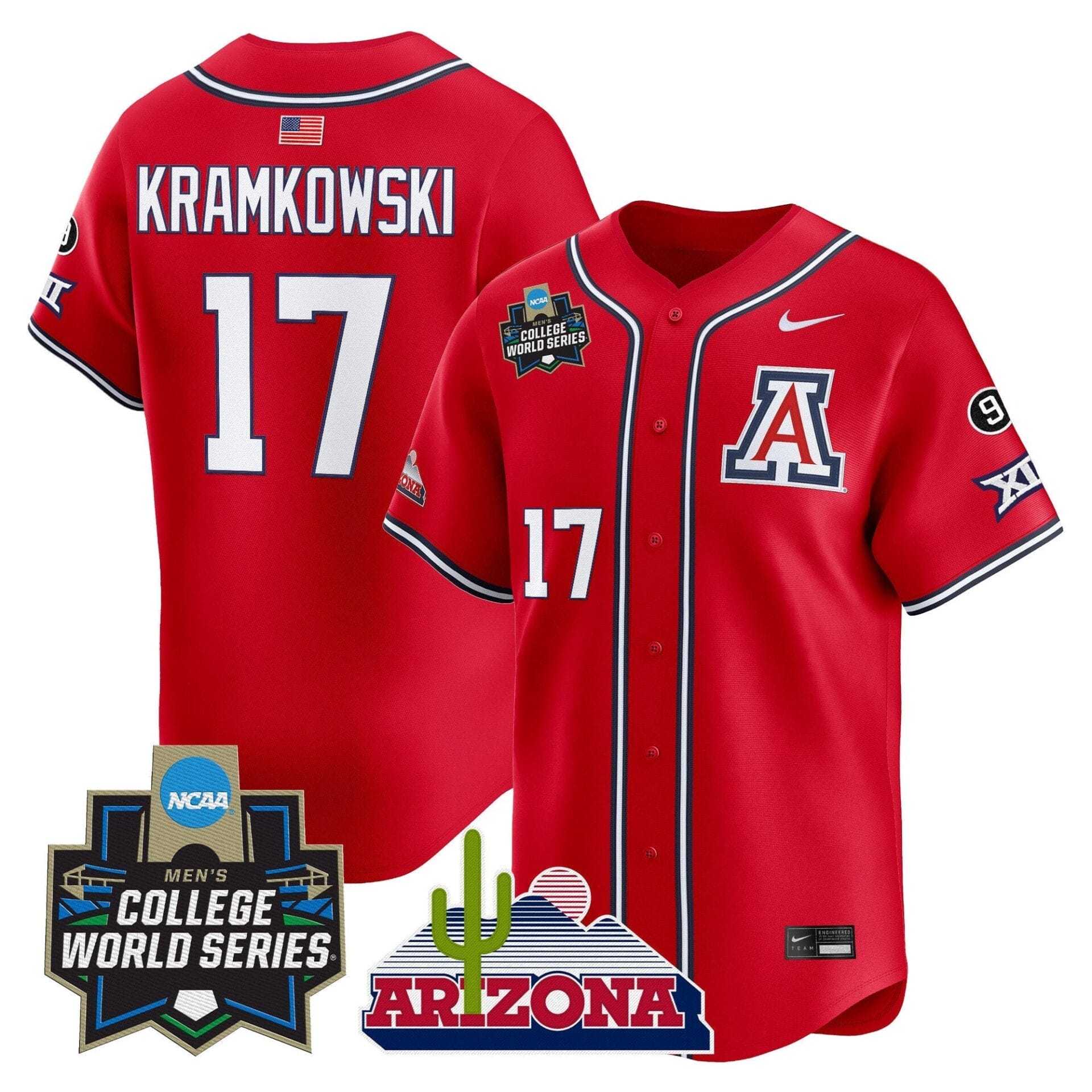Arizona Wildcats 2025 World Series Vapor Premier Limited Jersey - All Stitched - Image 24
