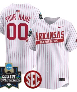 Alternative view of Arkansas Razorbacks 2025 World Series Vapor Premier Limited Custom Jersey - All Stitched