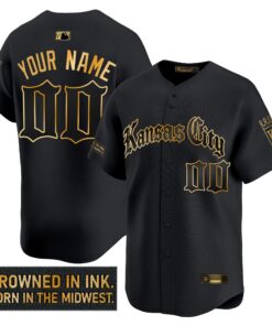 Kansas City Royals 'Gothic Crown Edition' Gold Vapor Premier Limited Custom Jersey - All Stitched