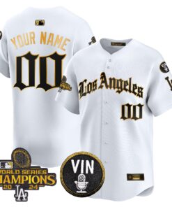 Alternative view of Dodgers 2025 LA Gothic Style Gold Vapor Premier Limited Custom Jersey - All Stitched