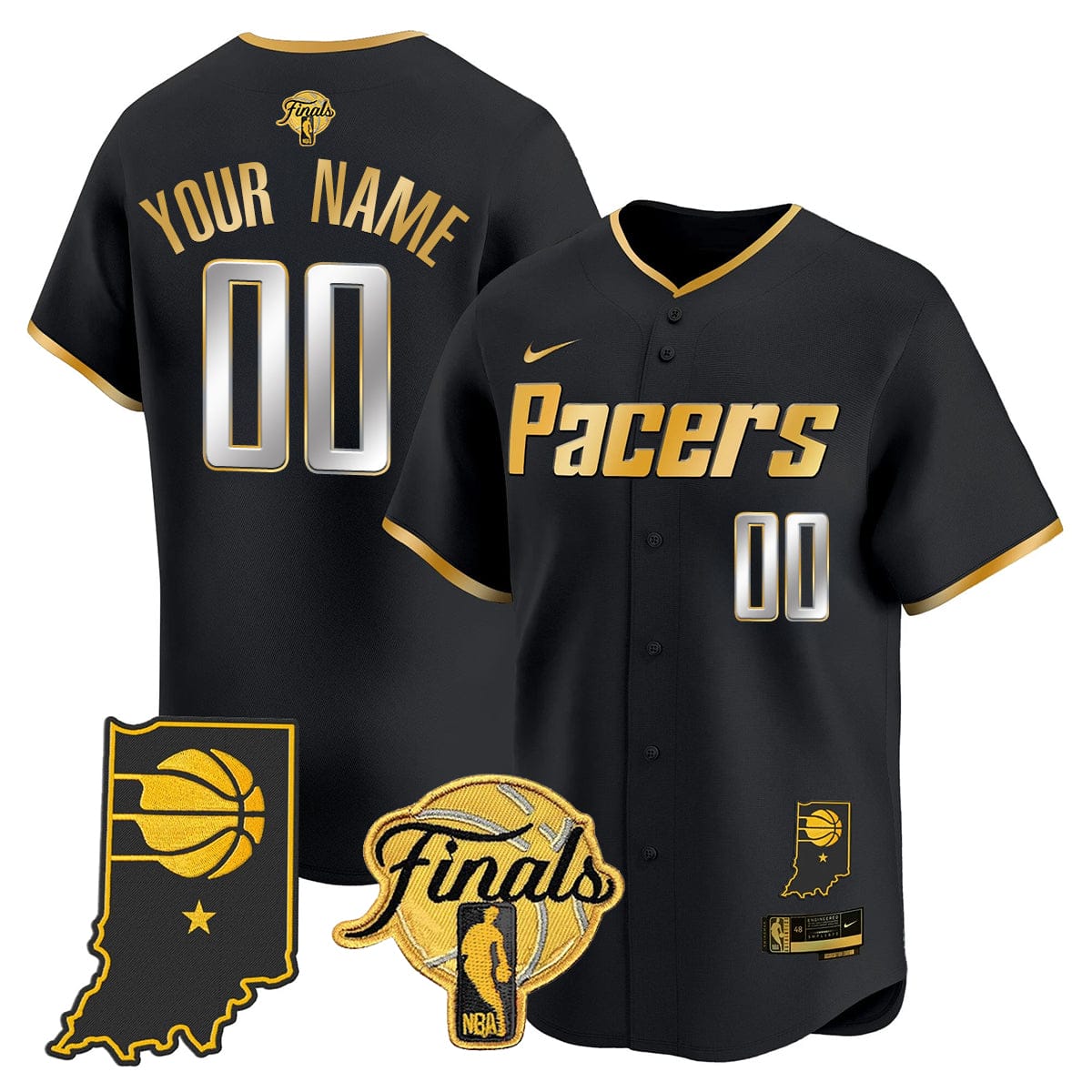 Indiana Pacers 2025 Finals Vapor Baseball Custom Jersey N3 - All Stitched - Image 2