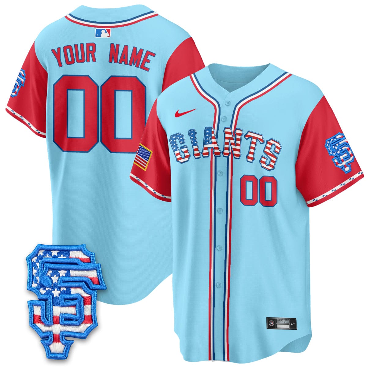 San Francisco Giants 2025 Fourth of July Custom Jersey - All Stitched - Image 2