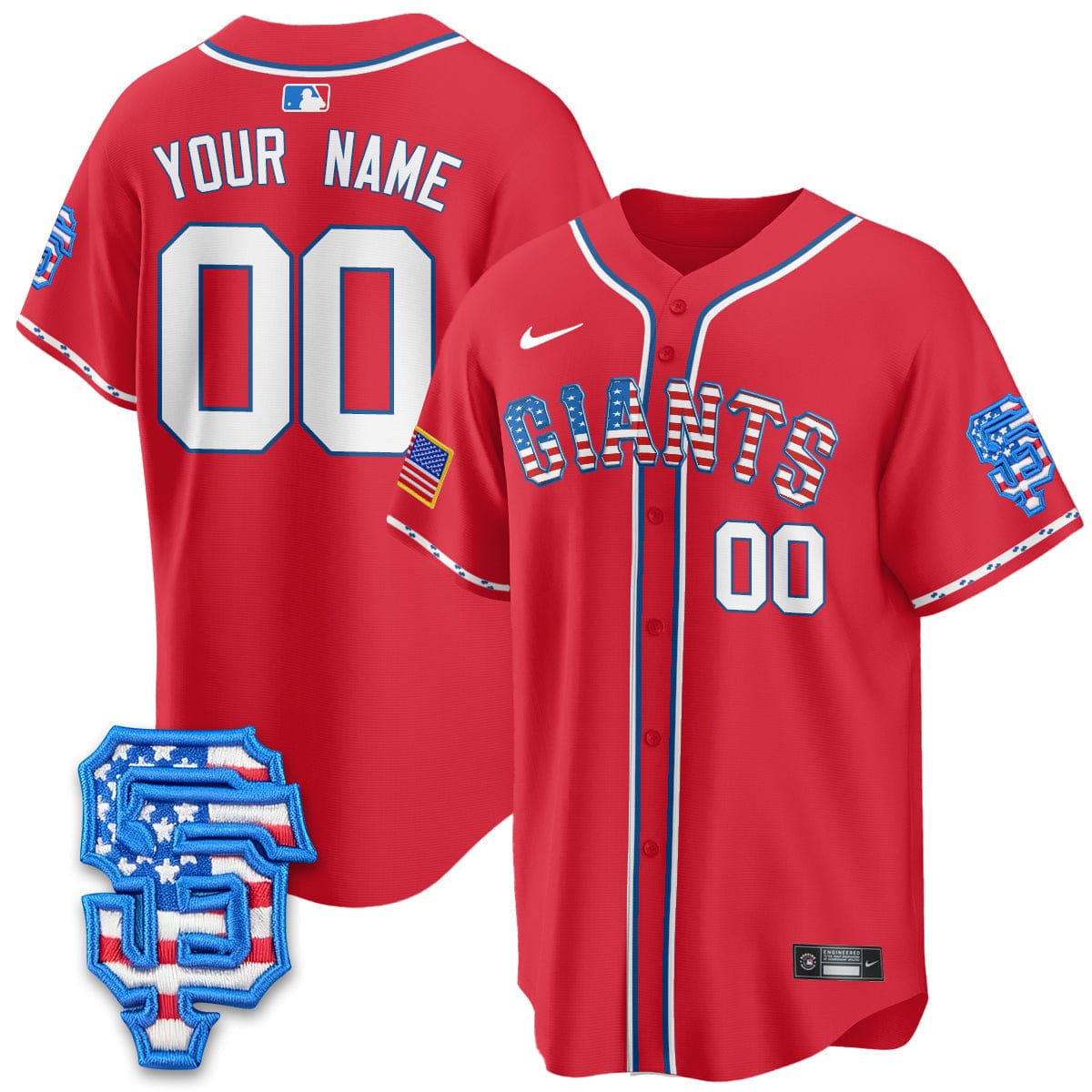 San Francisco Giants 2025 Fourth of July Custom Jersey - All Stitched - Image 3