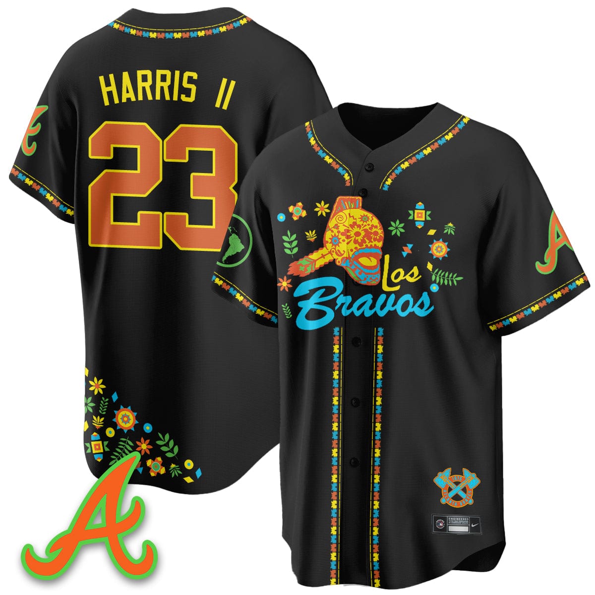 Atlanta Braves 2025 "Los Bravos" Jersey V2 - All Stitched - Image 3