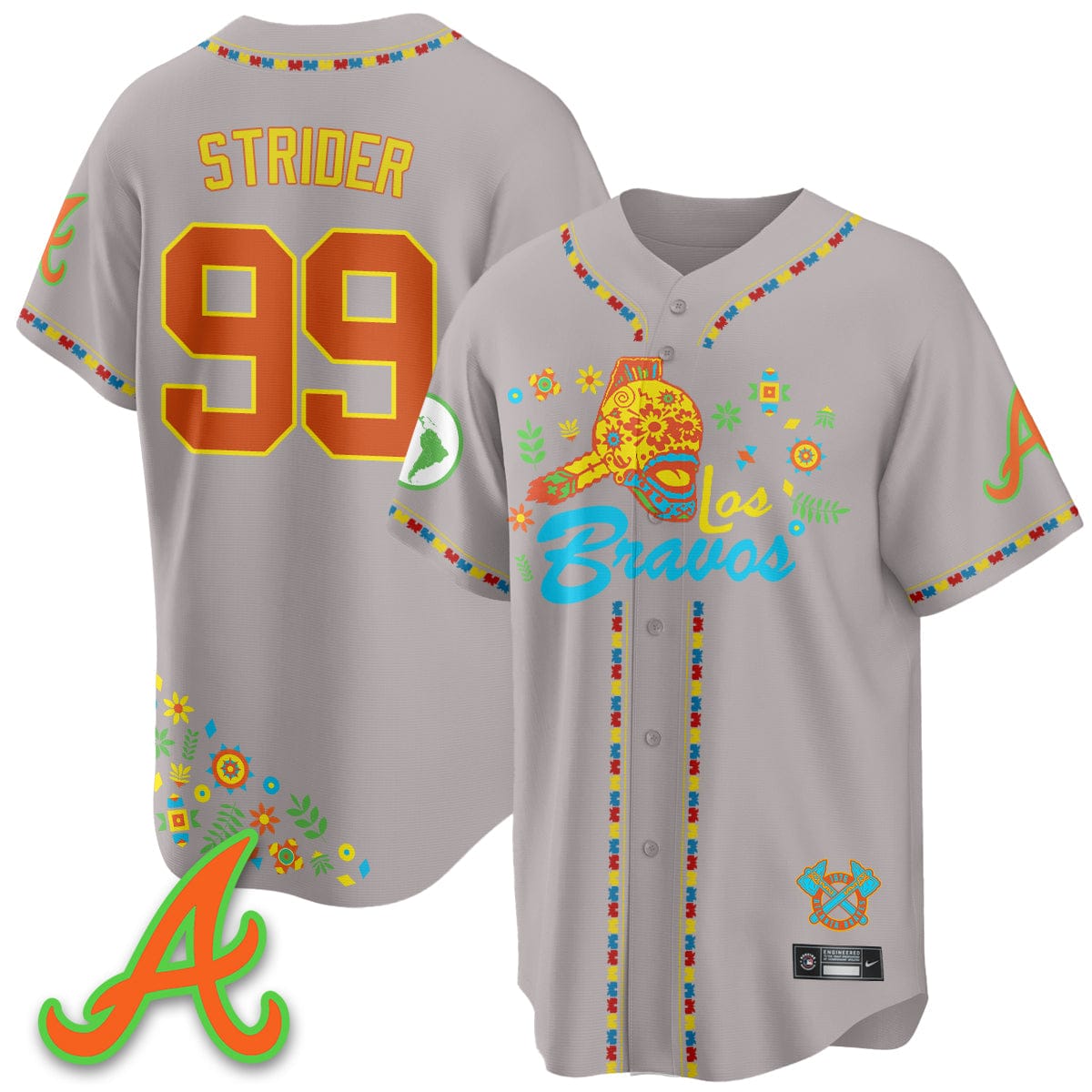 Atlanta Braves 2025 "Los Bravos" Jersey V2 - All Stitched - Image 13