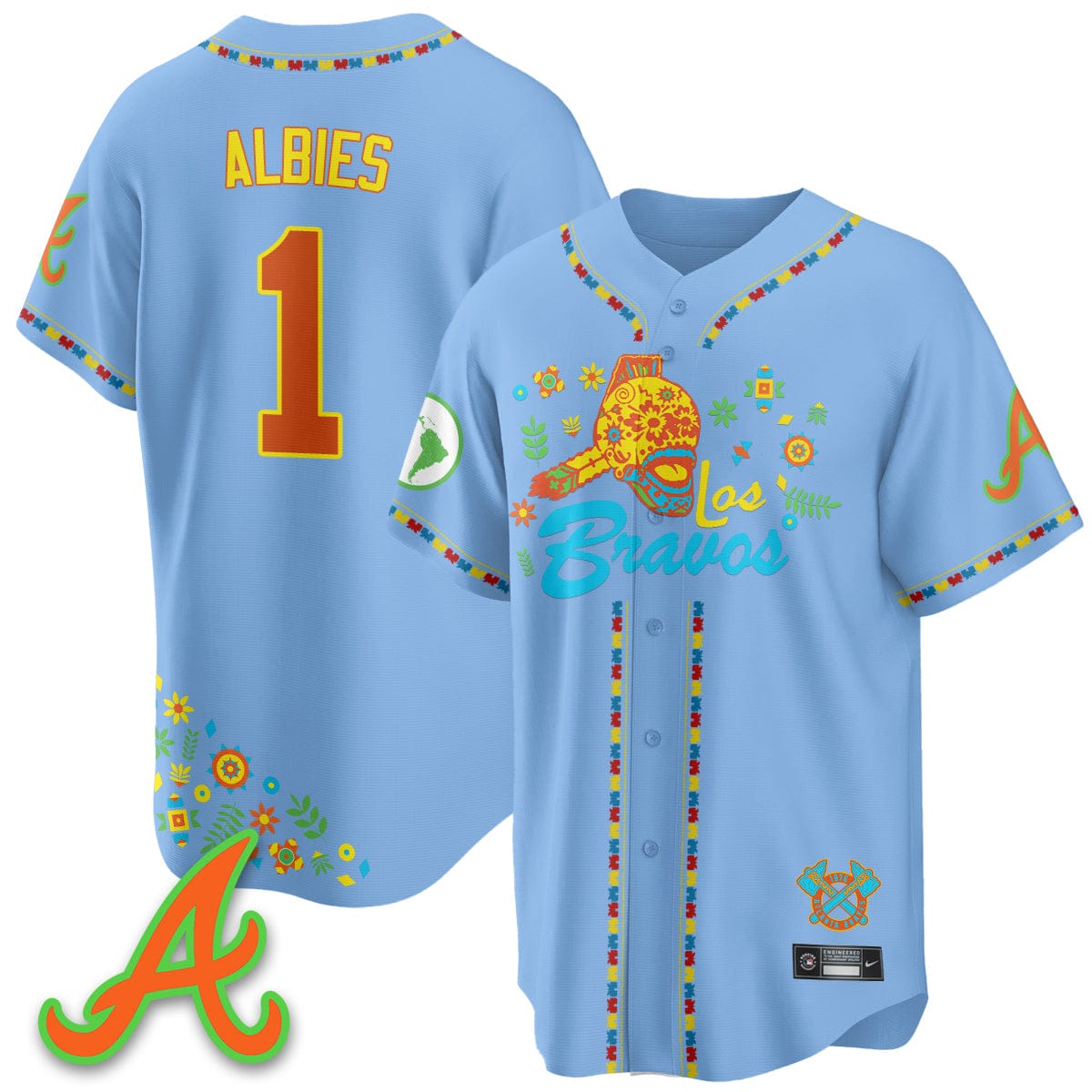 Atlanta Braves 2025 "Los Bravos" Jersey V2 - All Stitched - Image 15