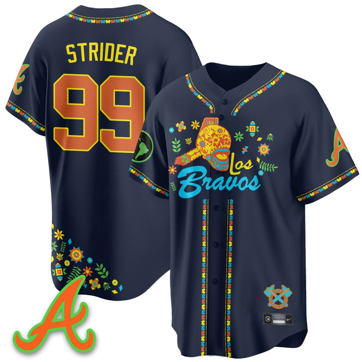Atlanta Braves 2025 "Los Bravos" Jersey V2 - All Stitched - Image 28