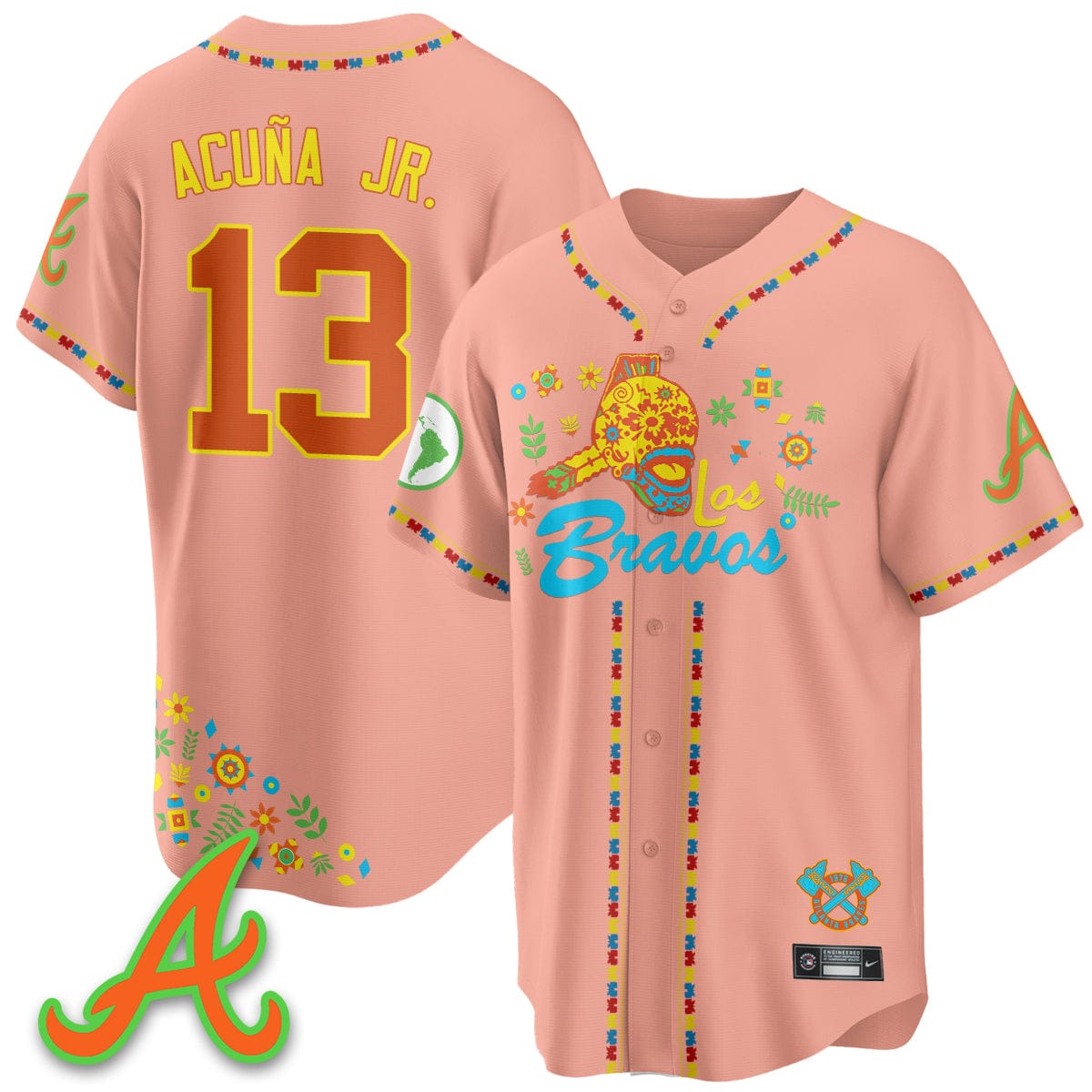 Atlanta Braves 2025 "Los Bravos" Jersey V2 - All Stitched - Image 35
