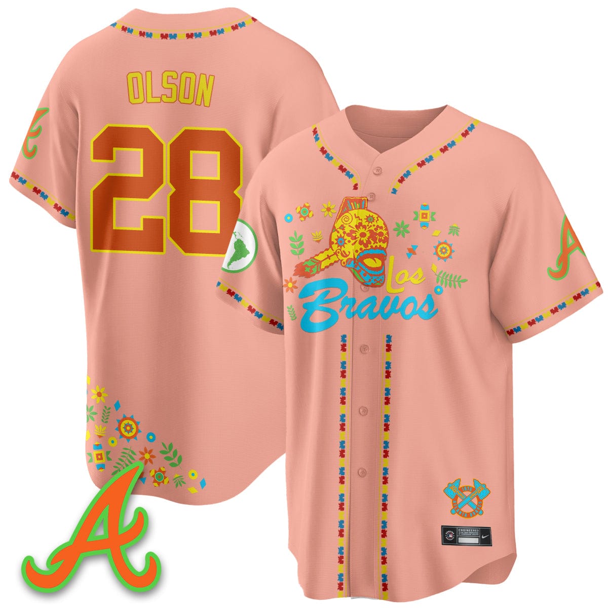 Atlanta Braves 2025 "Los Bravos" Jersey V2 - All Stitched - Image 32