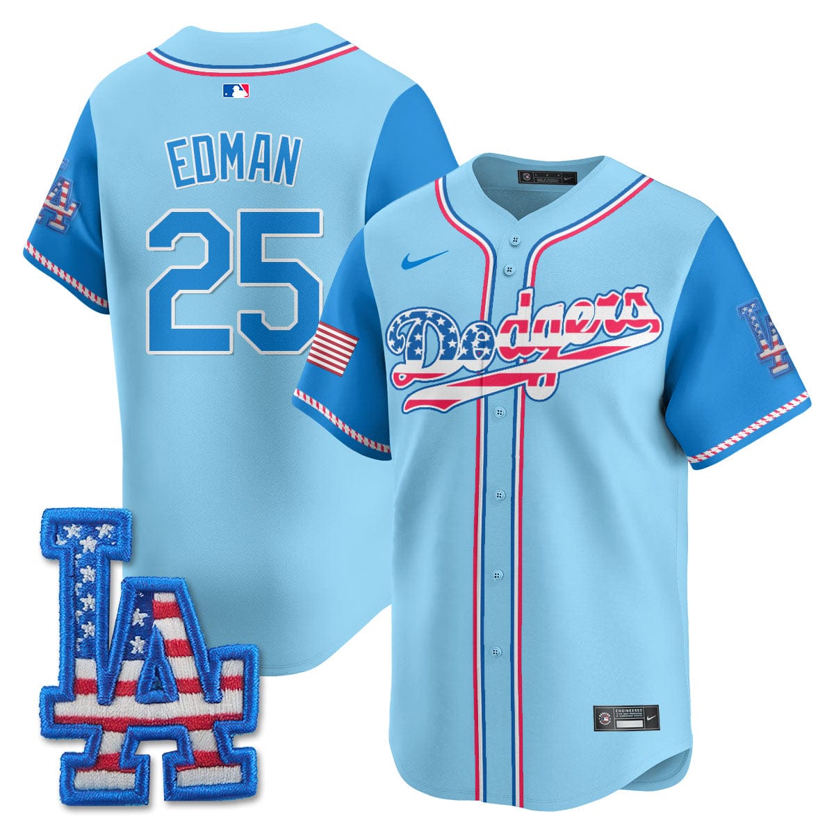 Los Angeles Dodgers 2025 Fourth of July Jersey - All Stitched - Image 3