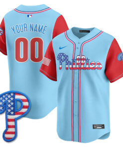 Alternative view of Philadelphia Phillies 2025 Fourth of July Custom Jersey - All Stitched