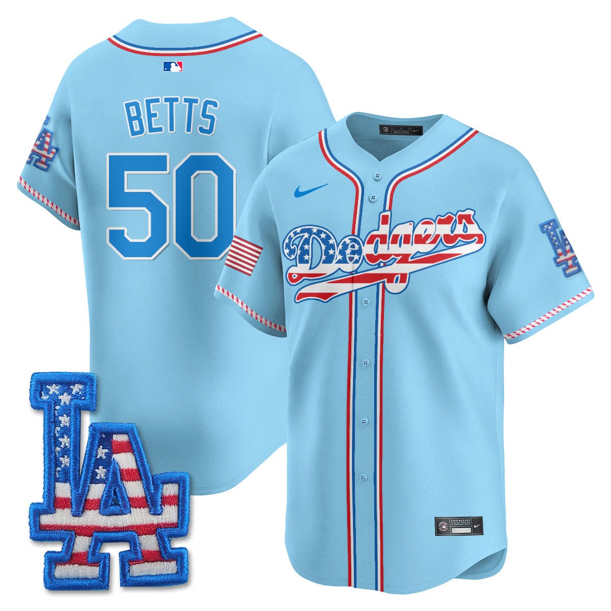 Los Angeles Dodgers 2025 Fourth of July Jersey - All Stitched - Image 10