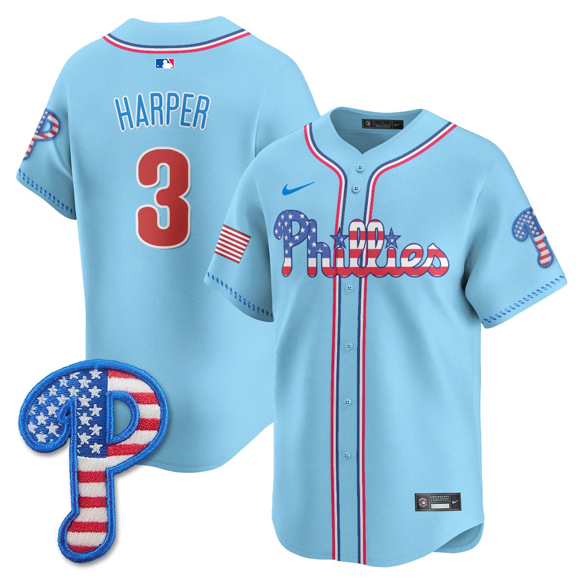 Philadelphia Phillies 2025 Fourth of July Jersey - All Stitched - Image 18
