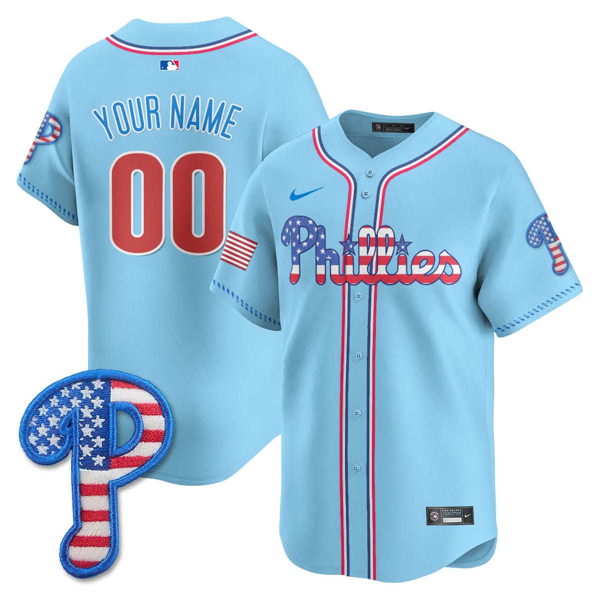 Philadelphia Phillies 2025 Fourth of July Custom Jersey - All Stitched - Image 3