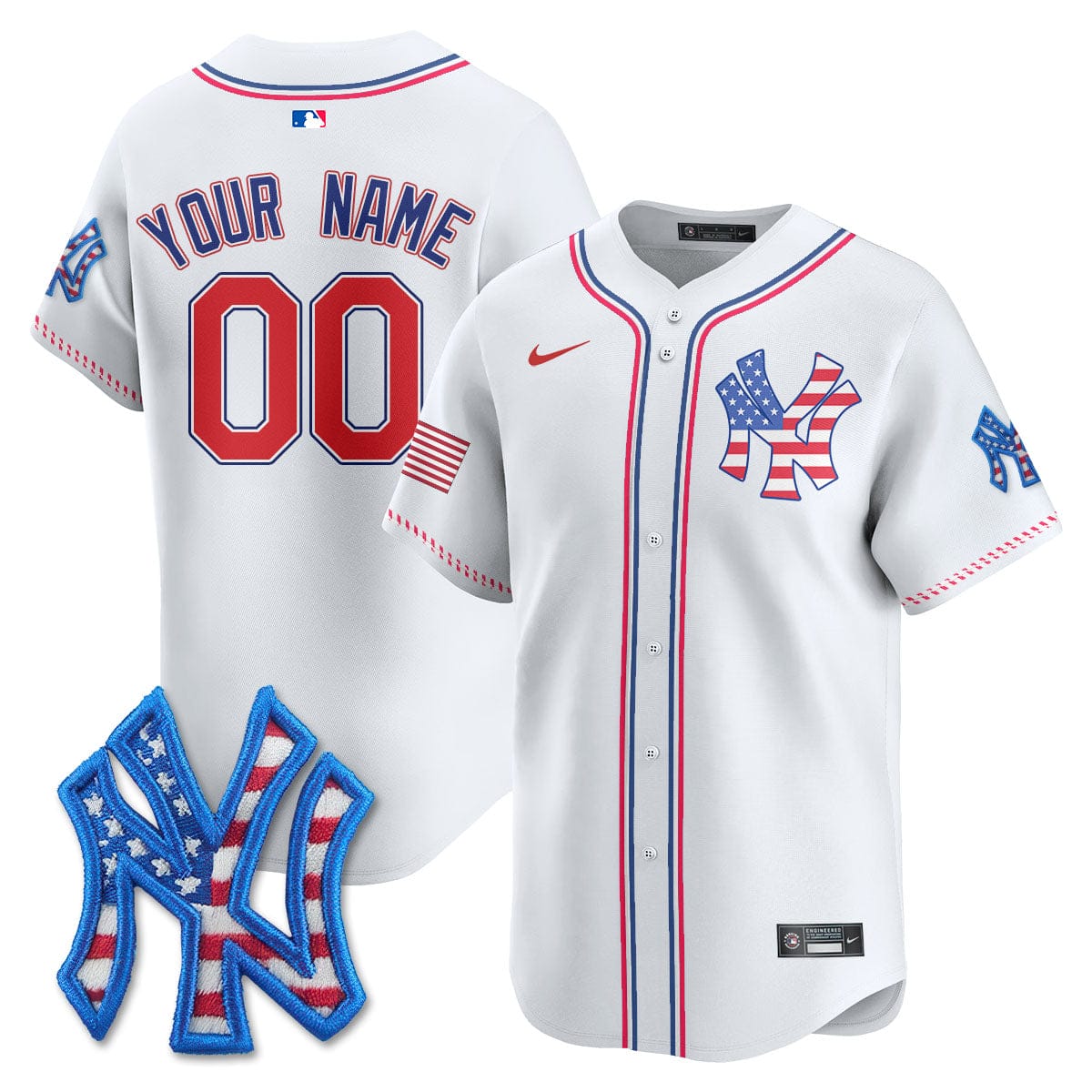 New York Yankees 2025 Fourth of July Custom Jersey - All Stitched - Image 4