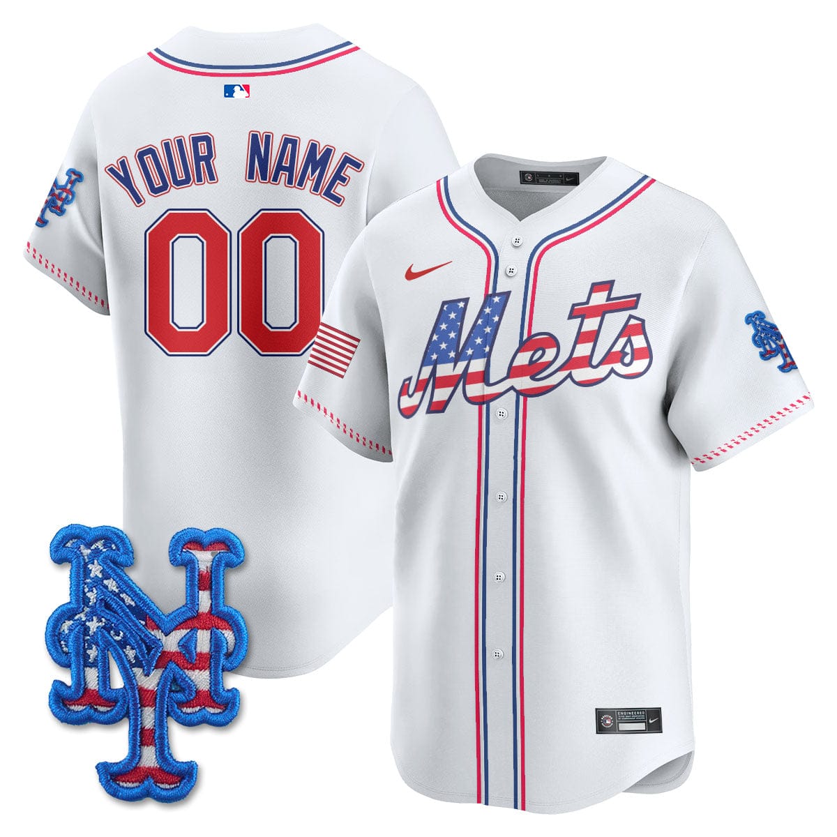 New York Mets 2025 Fourth of July Custom Jersey - All Stitched - Image 4