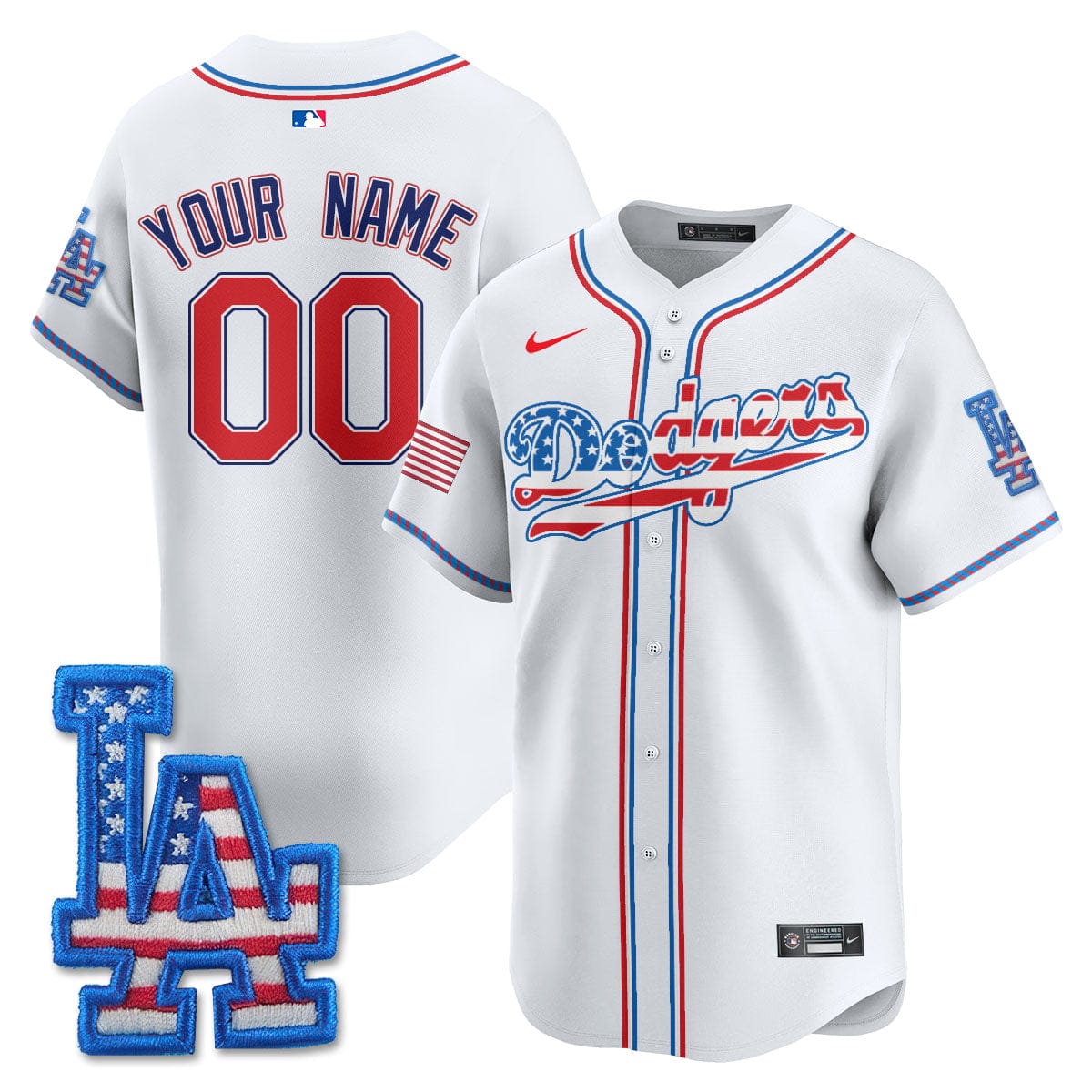 Los Angeles Dodgers 2025 Fourth of July Custom Jersey - All Stitched - Image 4