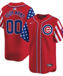 Alternative view of Chicago Cubs  2025 Independence Day Vapor Premier Limited Custom Jersey - All Stitched