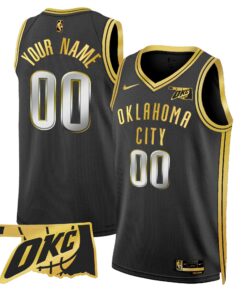 Alternative view of Oklahoma City Thunder Swingman Custom Jersey - Oklahoma Patch - All Stitched