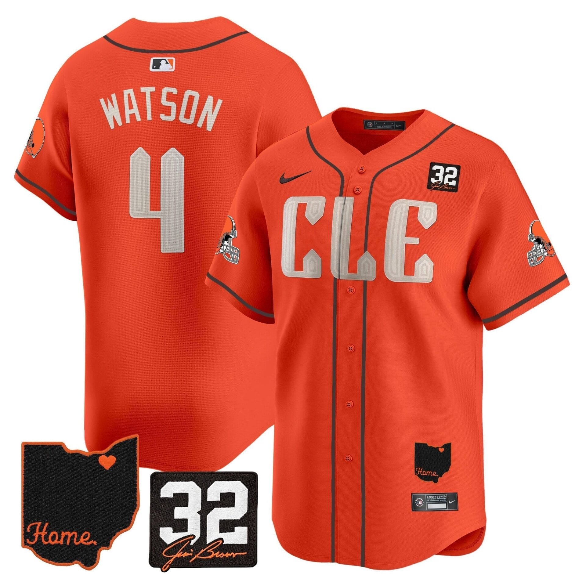 Browns #32 Jim Brown Memorial & Home Patch Vapor Premier Limited Jersey - All Stitched - Image 21