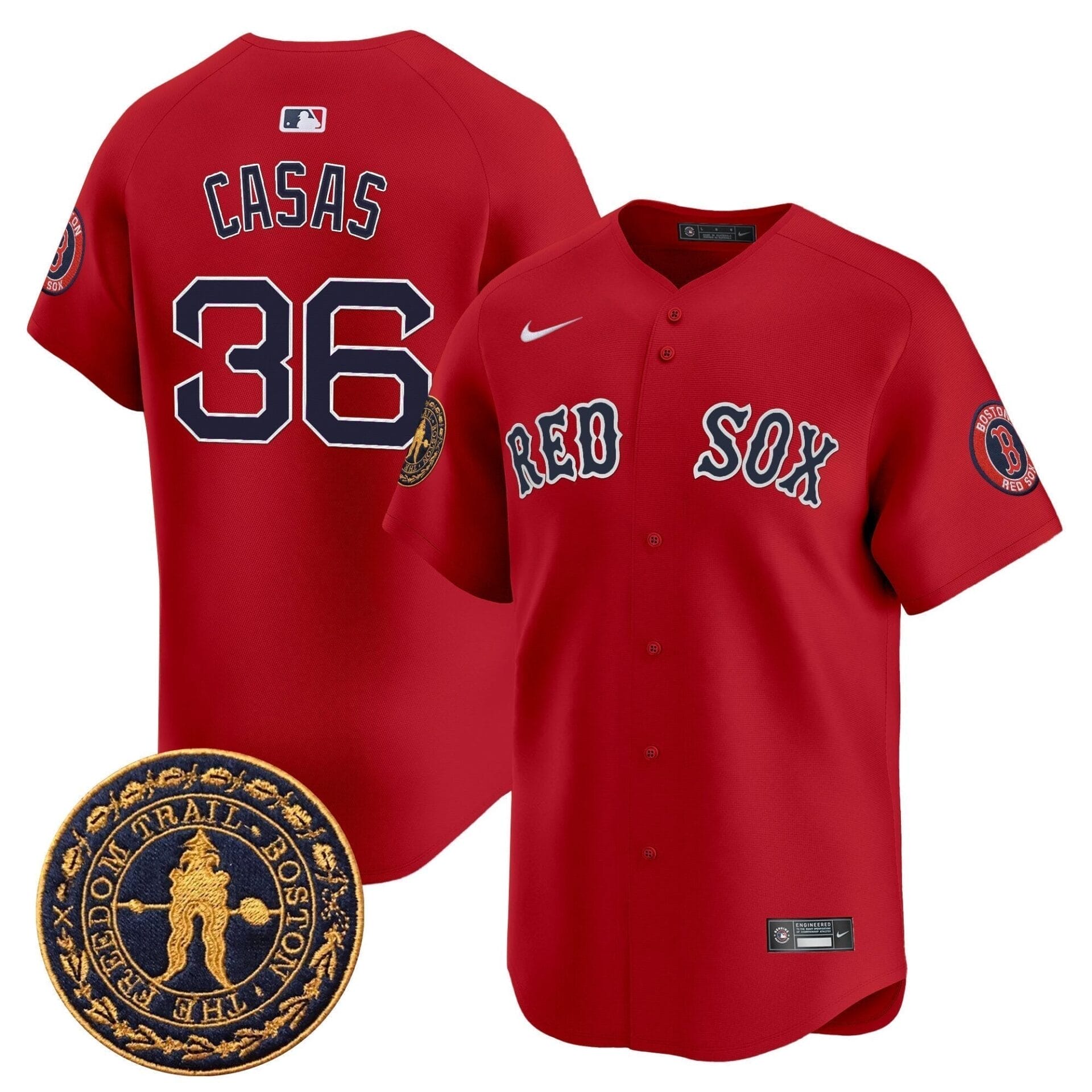 Boston Red Sox Freedom Trail Patch Vapor Premier Limited Jersey - All Stitched - Image 22