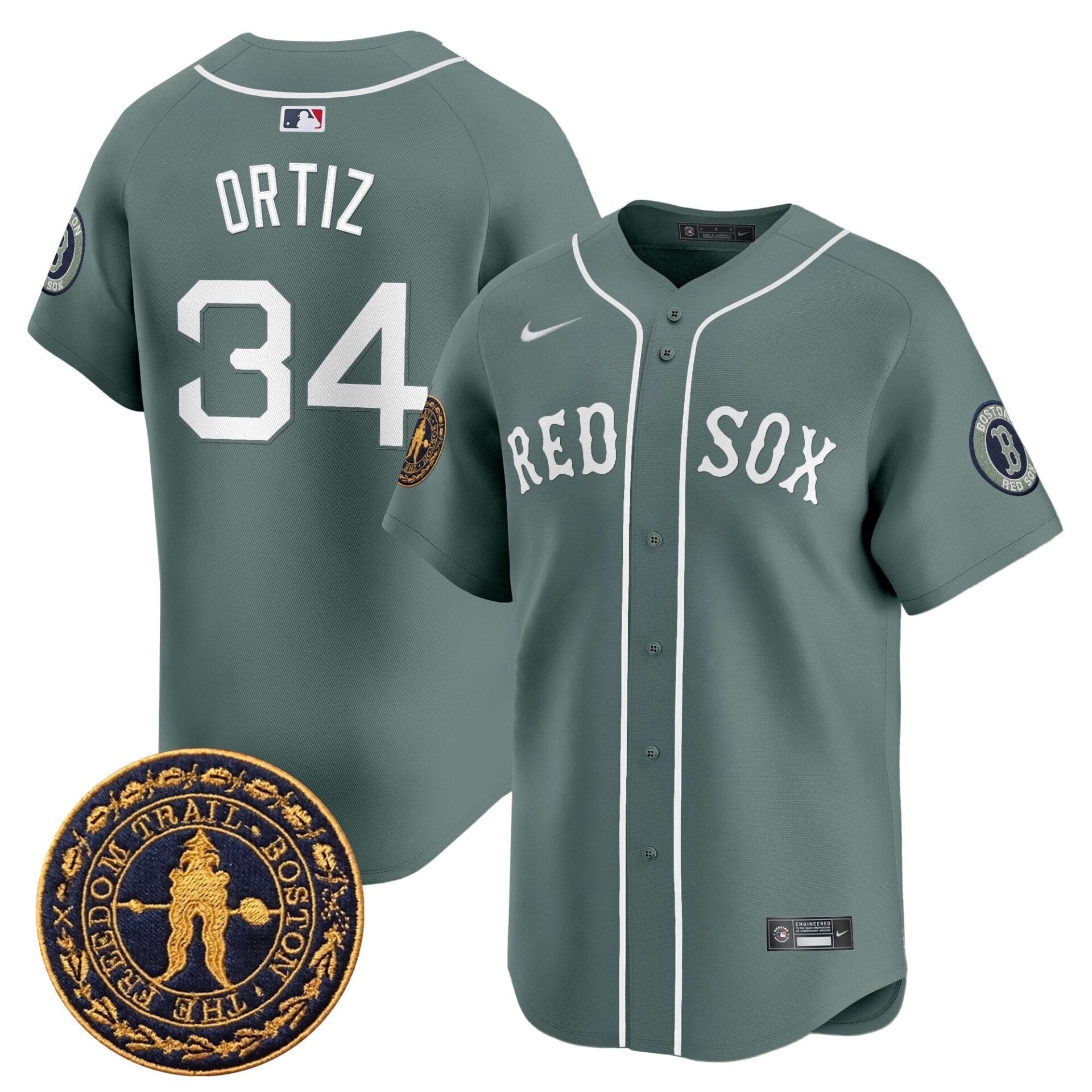 Boston Red Sox Freedom Trail Patch Vapor Premier Limited Jersey - All Stitched - Image 7