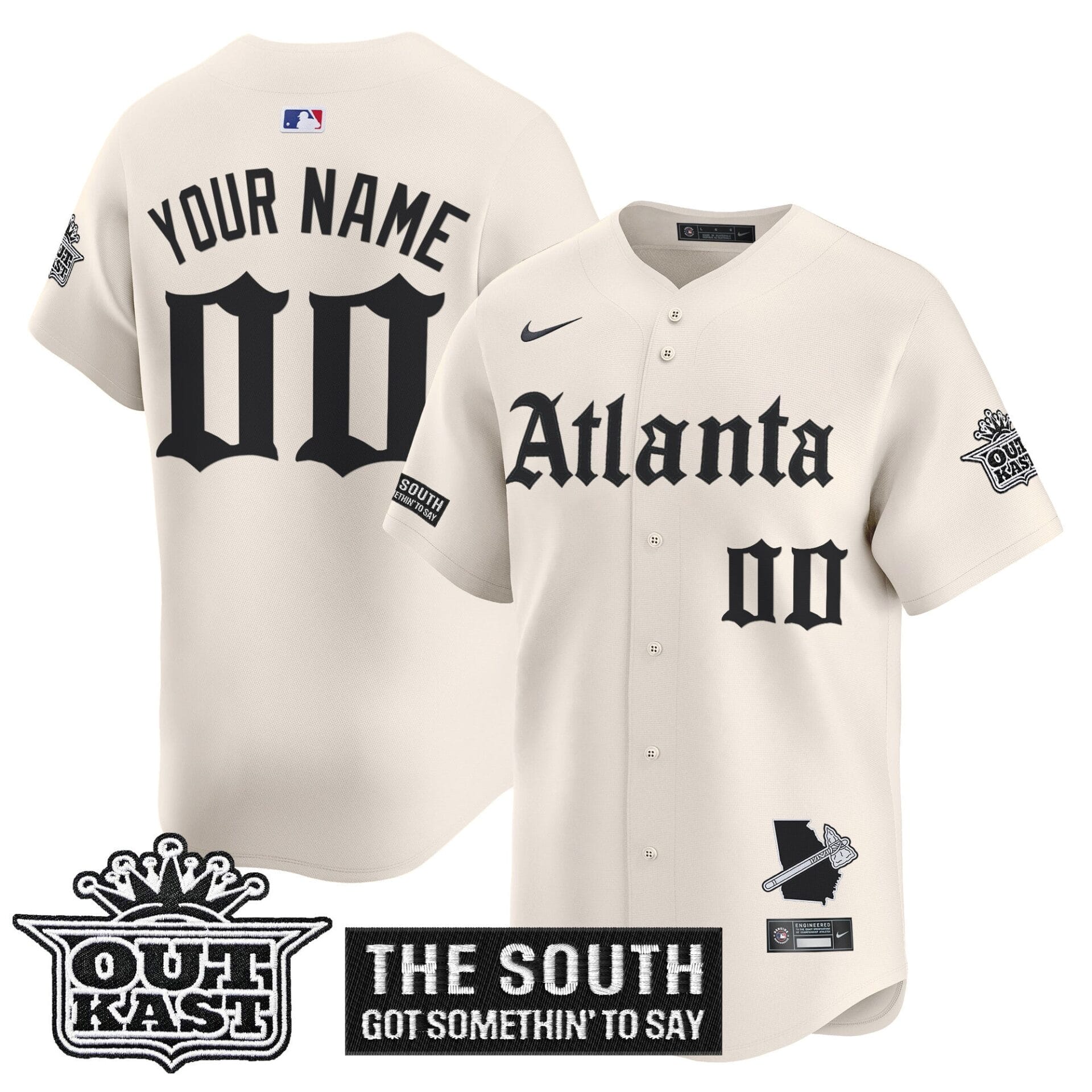 Atlanta Braves 'Gothic South x Outkast Edition' Vapor Premier Limited Custom Jersey - All Stitched - Image 5