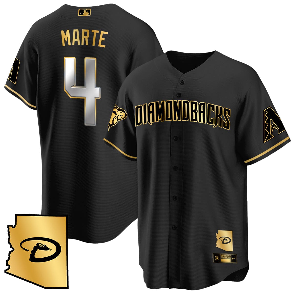 Arizona Diamondbacks Black Alternate Limited Jersey - All Stitched - Image 26