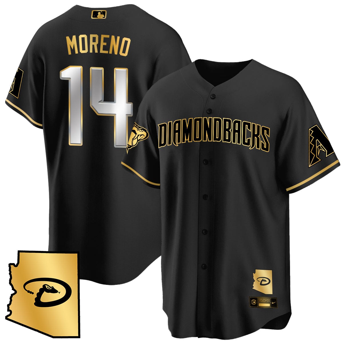 Arizona Diamondbacks Black Alternate Limited Jersey - All Stitched - Image 27