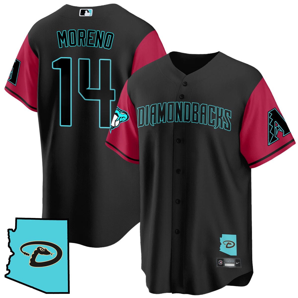 Arizona Diamondbacks Black Alternate Limited Jersey - All Stitched - Image 10