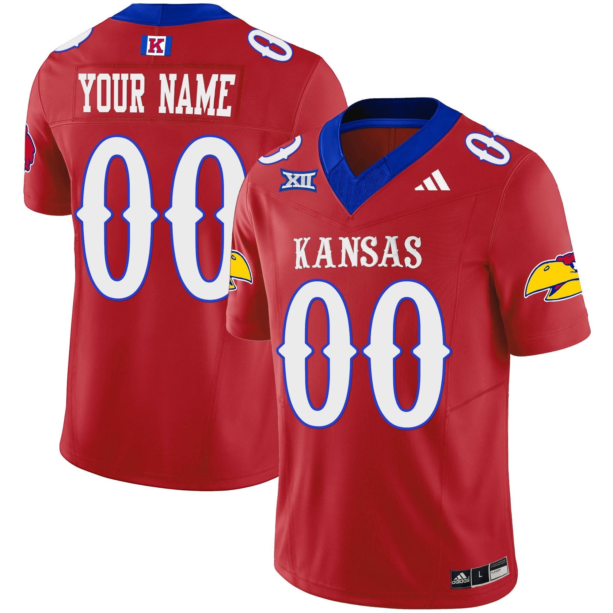 Custom Kansas Jayhawks Jersey Blackhawk Vapor Limited Stitched All Colors - Image 6