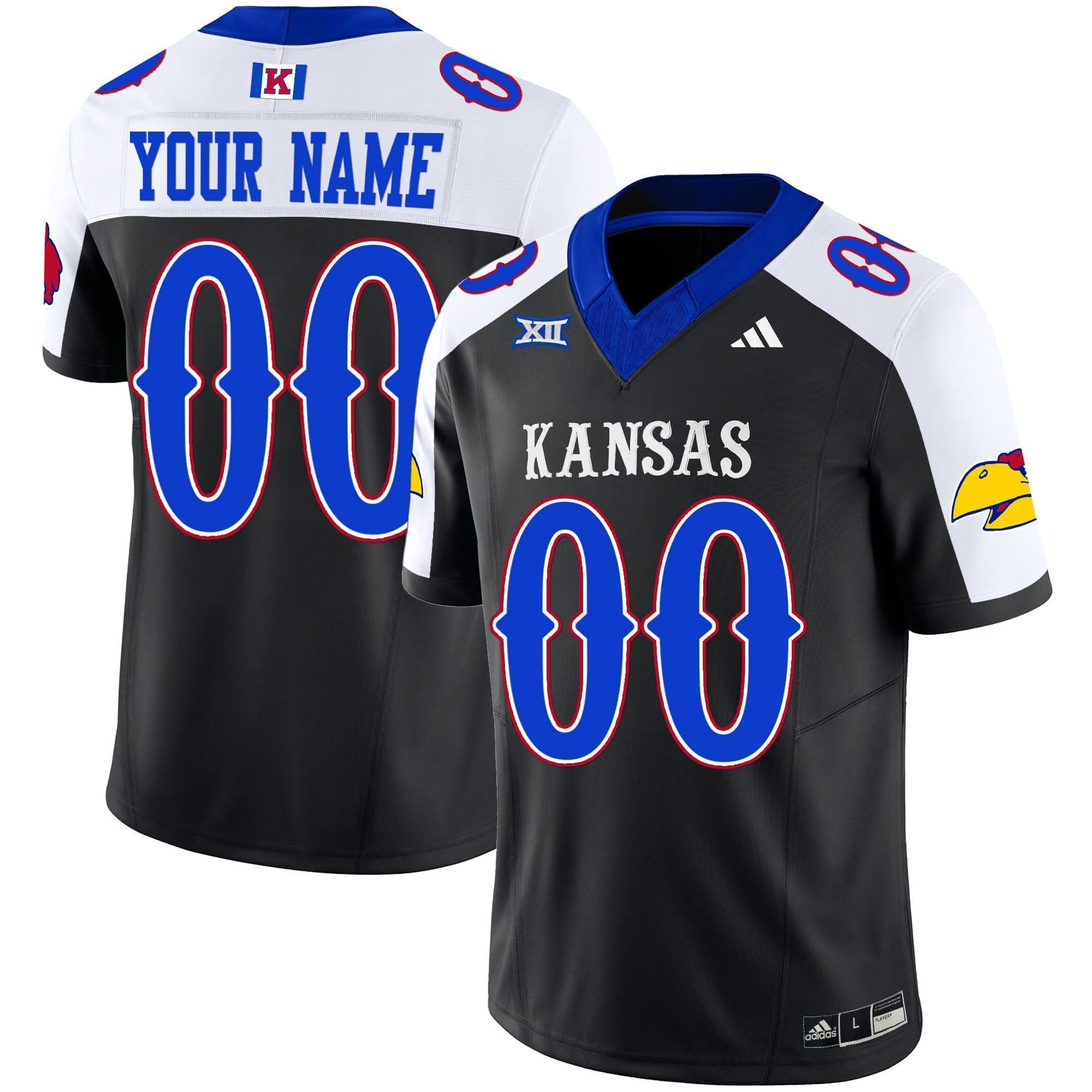 Custom Kansas Jayhawks Jersey Blackhawk Vapor Limited Stitched All Colors - Image 4