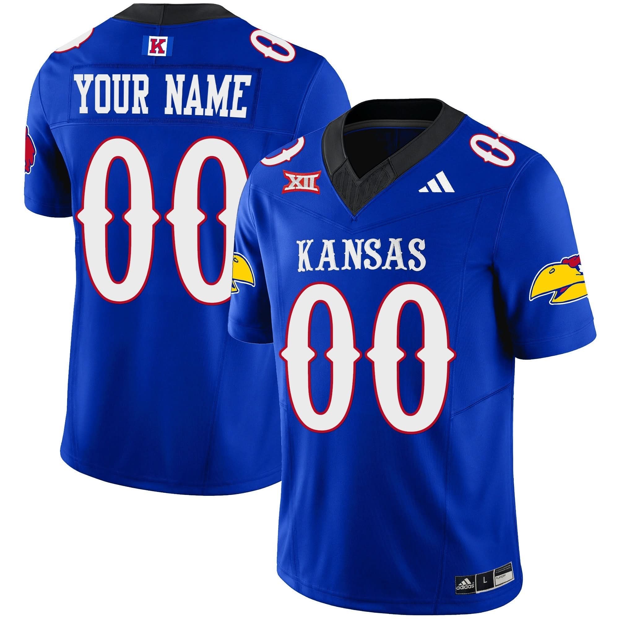 Custom Kansas Jayhawks Jersey Blackhawk Vapor Limited Stitched All Colors - Image 2