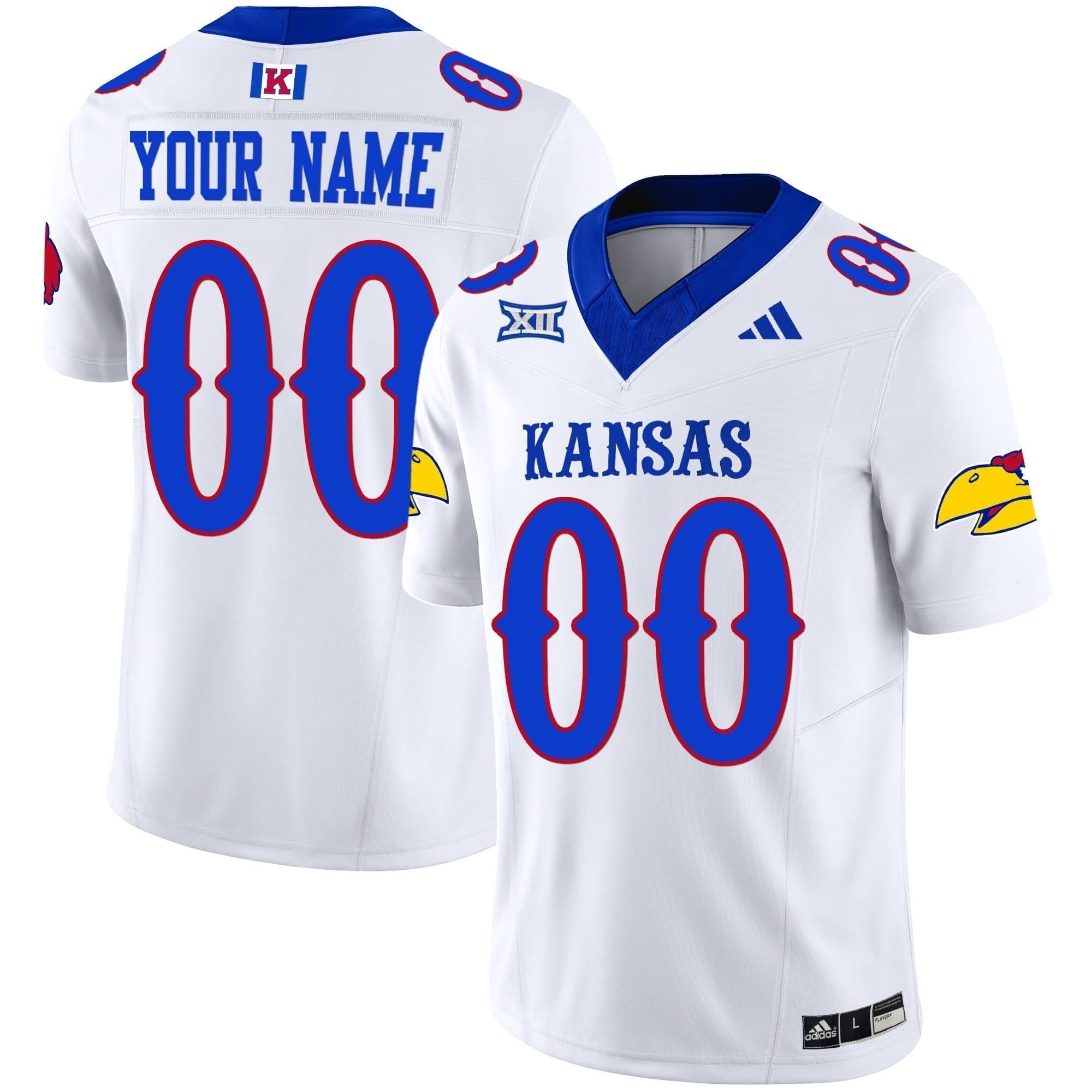 Custom Kansas Jayhawks Jersey Blackhawk Vapor Limited Stitched All Colors - Image 3