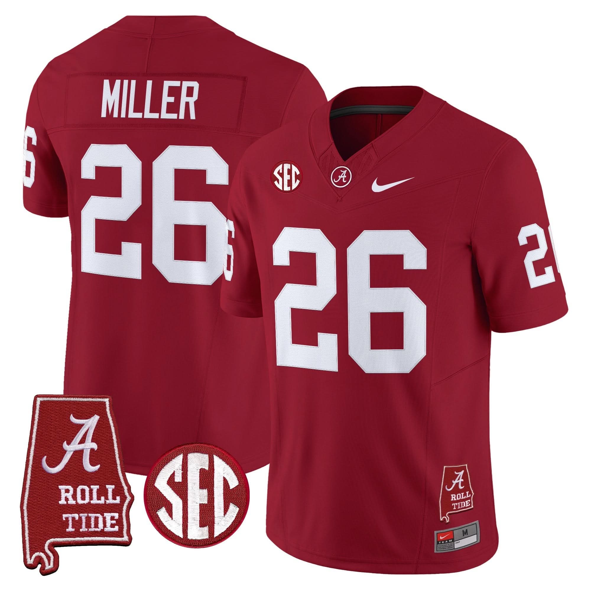 Alabama Crimson Tide Throwback Vapor Limited Jersey - Alabama Map - All Stitched - Image 11