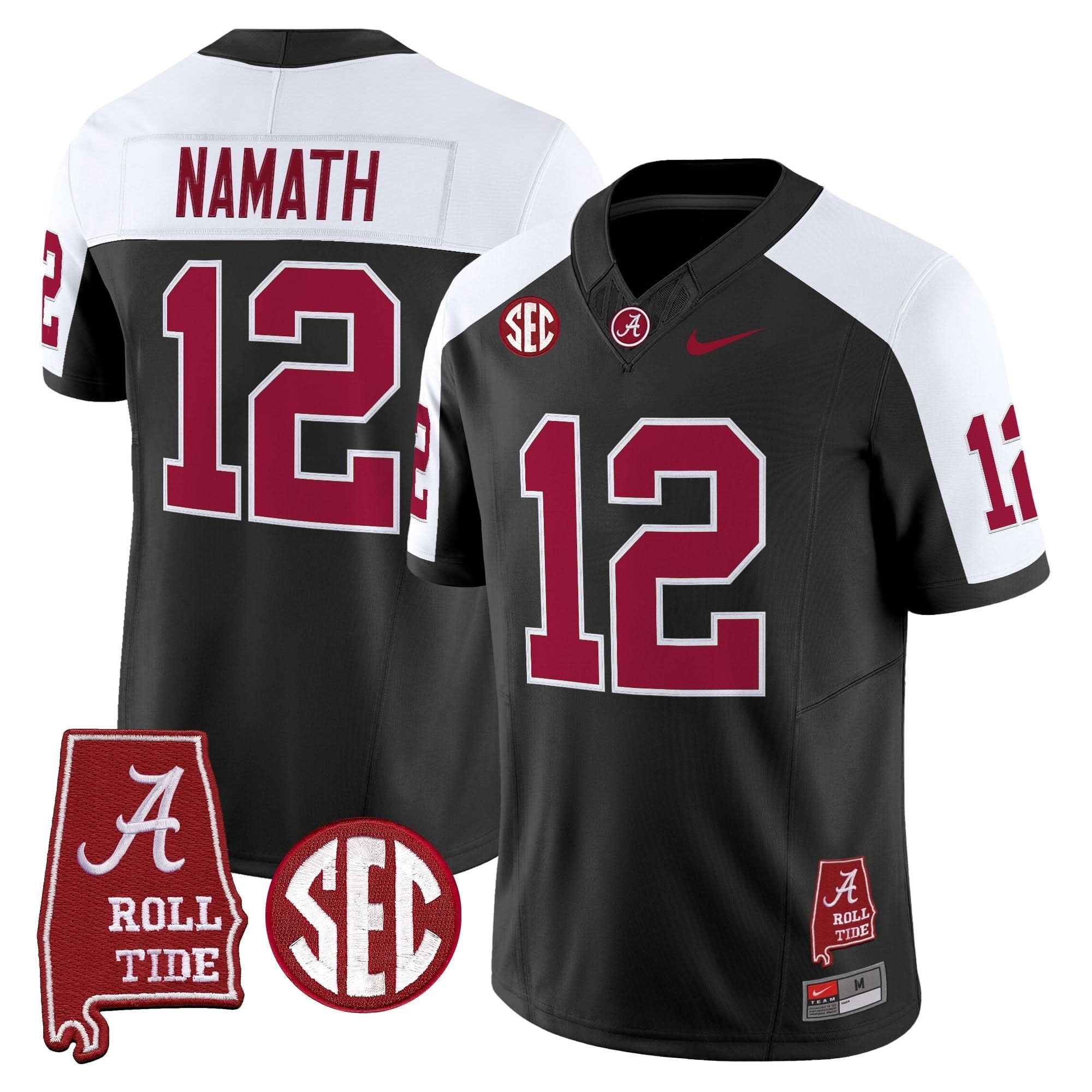 Alabama Crimson Tide Throwback Vapor Limited Jersey - Alabama Map - All Stitched - Image 45