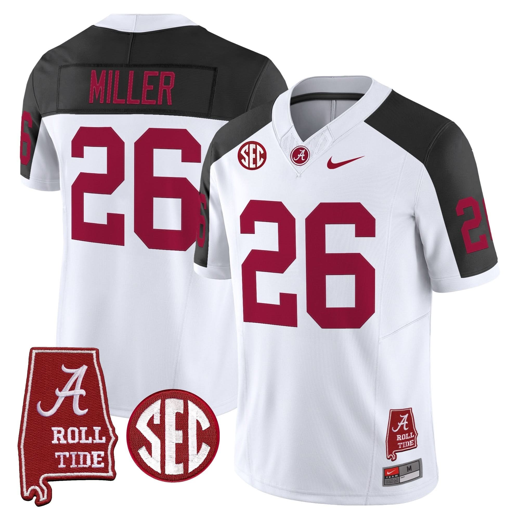 Alabama Crimson Tide Throwback Vapor Limited Jersey - Alabama Map - All Stitched - Image 38