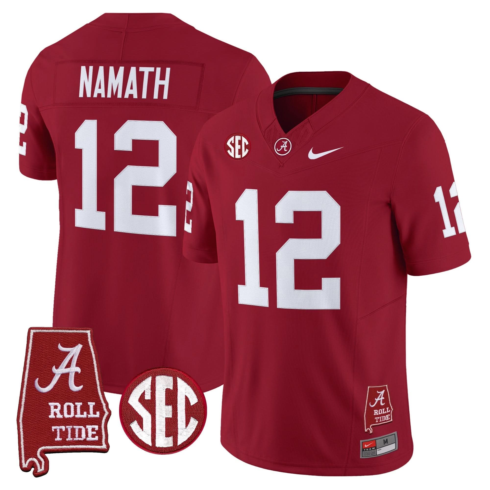 Alabama Crimson Tide Throwback Vapor Limited Jersey - Alabama Map - All Stitched - Image 15