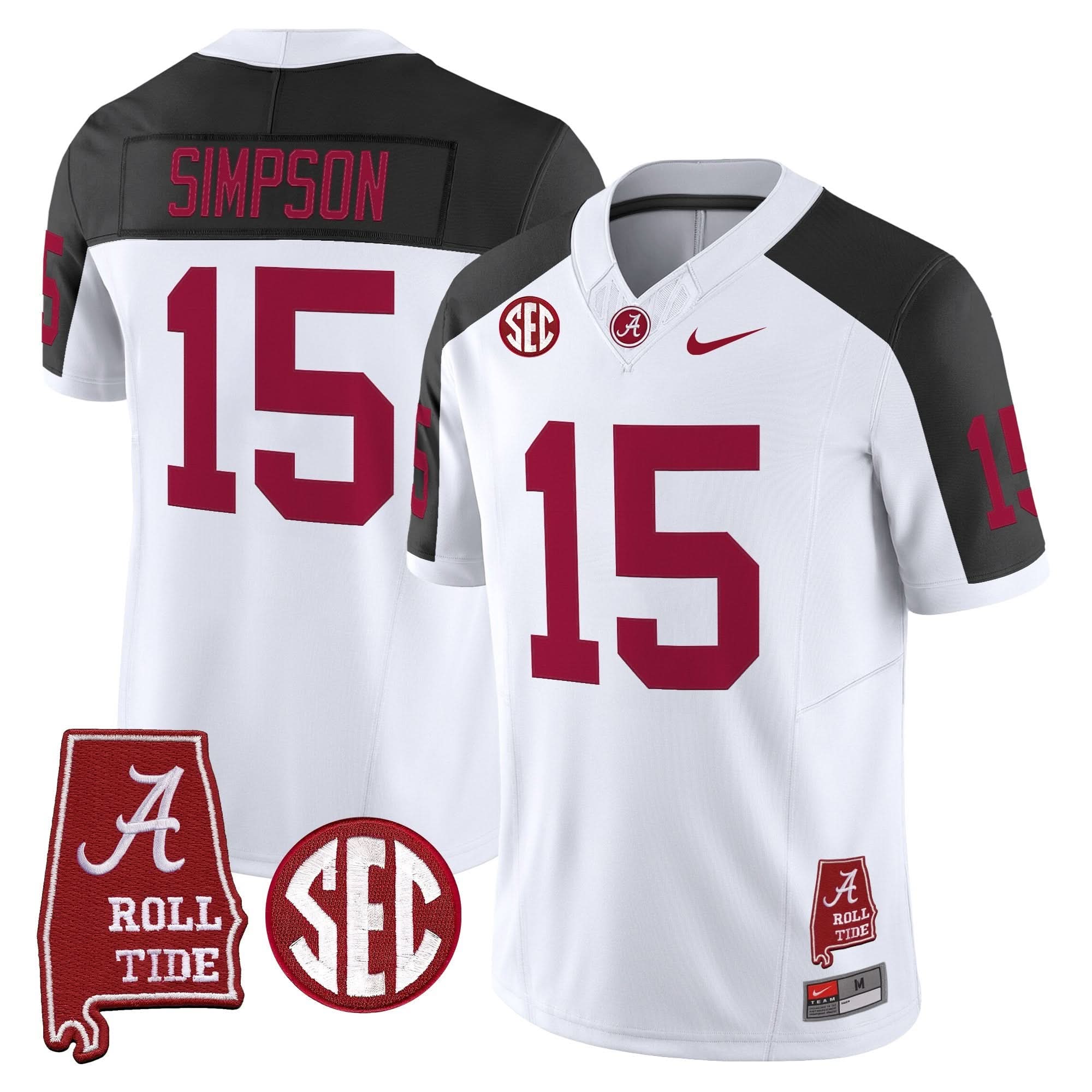Alabama Crimson Tide Throwback Vapor Limited Jersey - Alabama Map - All Stitched - Image 36